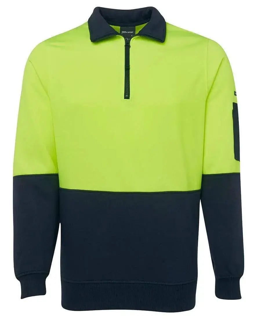JB'S Hi-Vis 1/2 Zip Fleecy Sweatshirt 6HVFH Metro Workwear.